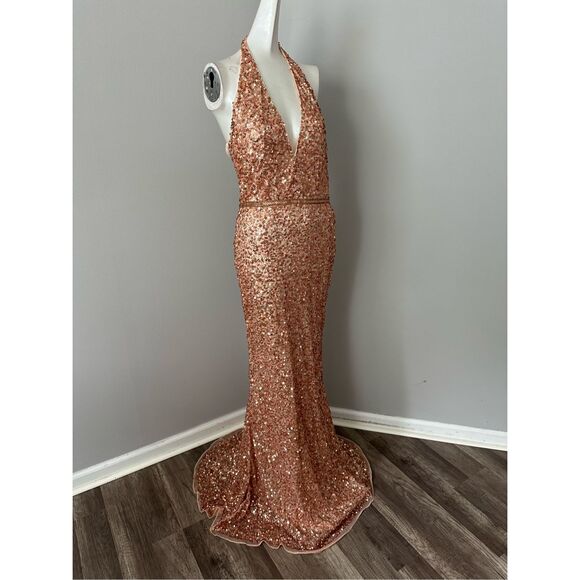 MAC DUGGAL SLEEVELESS HALTER NECK GOWN - Picture 6 of 10